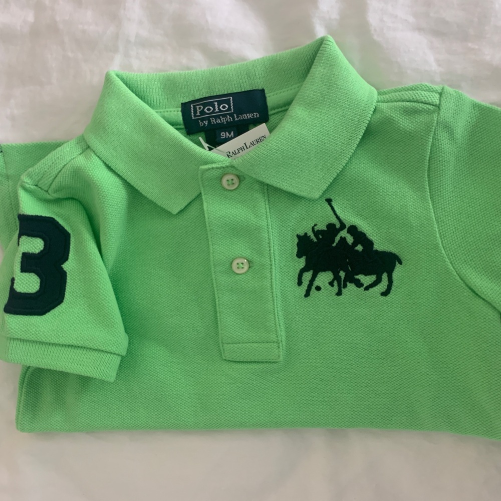 Polo Ralph Lauren Short Sleeve Green Polo Shirt Size 9 month NWT